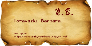 Moravszky Barbara névjegykártya